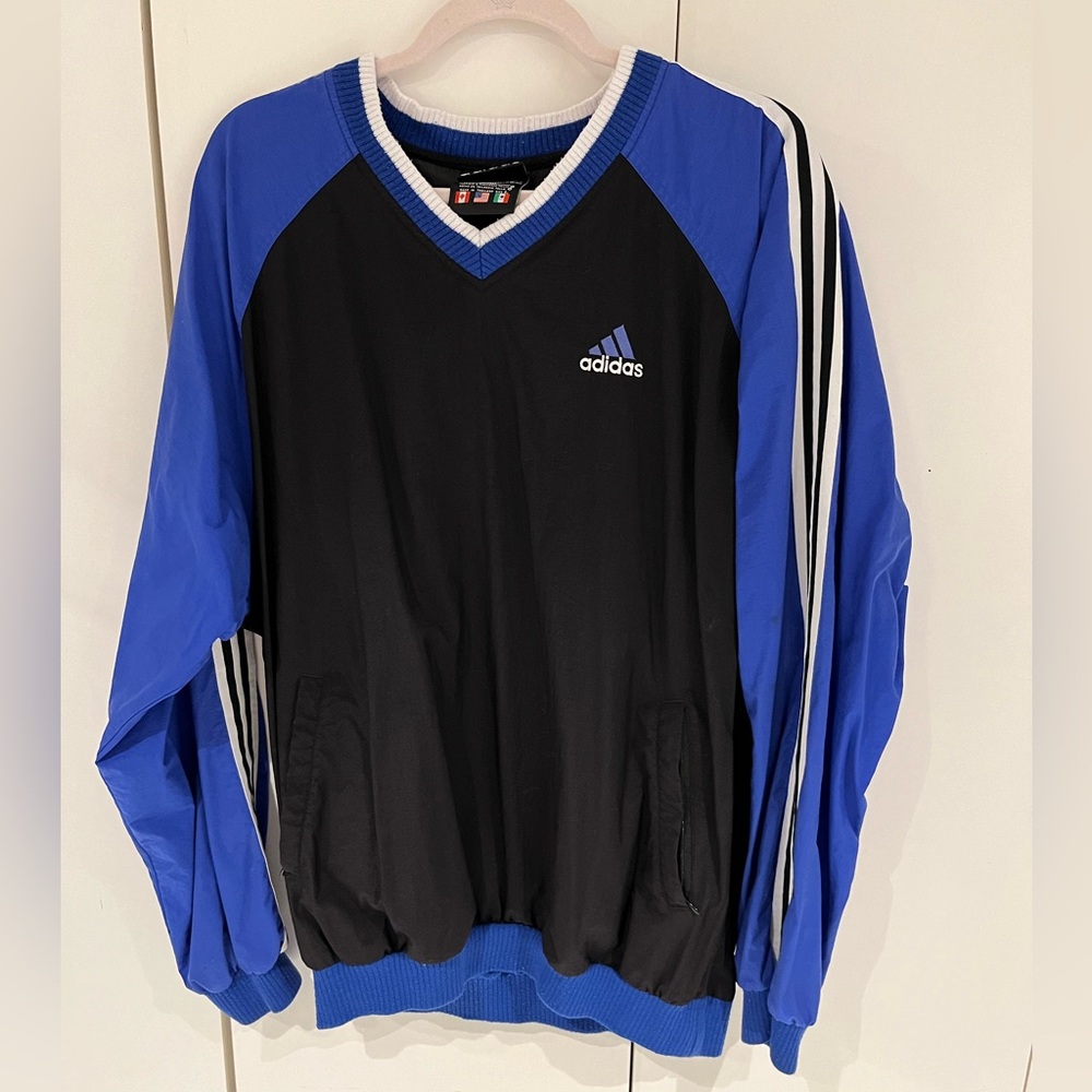 Men’s L Adidas nylon pullover lightweight wind jacket good vintage condition